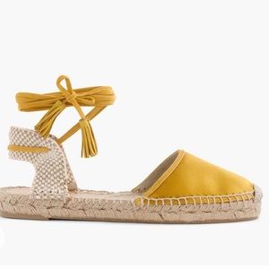 Dark Amber Satin Espadrilles